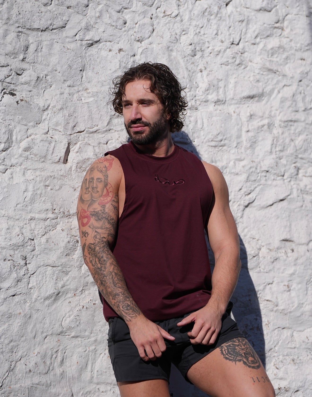 Men's Drop Armhole Vest Burgundy