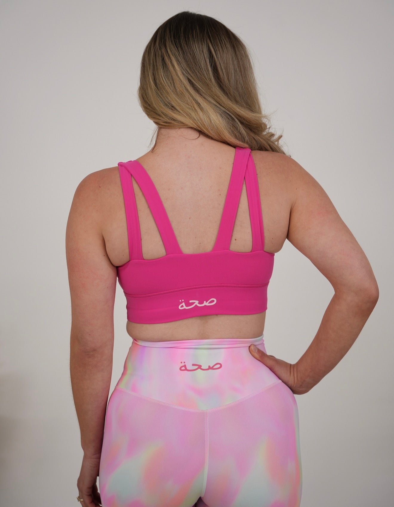Ladies' Double Strap Sports Bra Pink