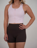 High Support Zip Bra Baby Pink