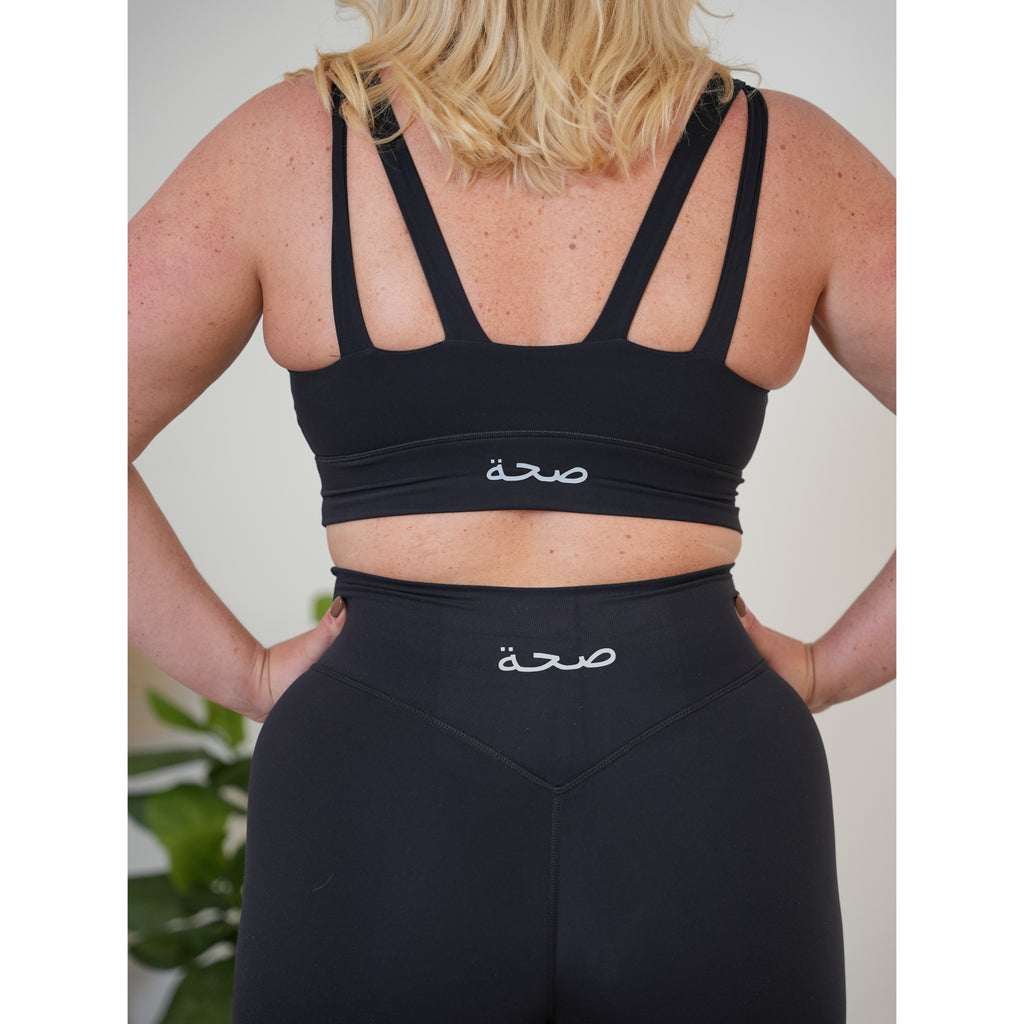 Ladies' Double Strap Sports Bra Black